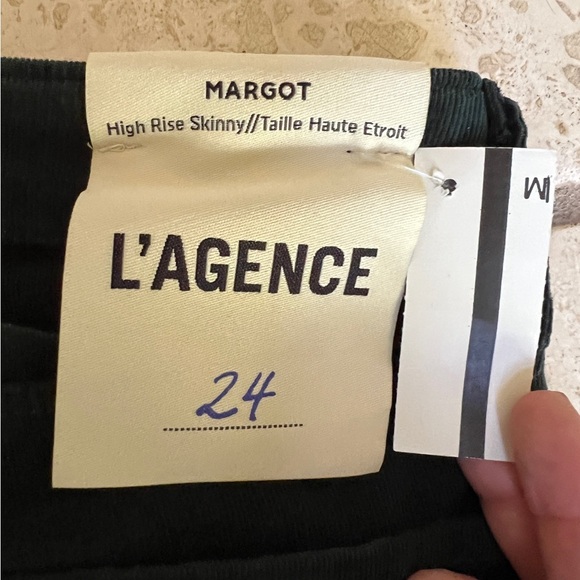 L’AGENCE Margot High Rise Skinny//Taille Haute Etroit in Dark Green - Picture 6 of 7